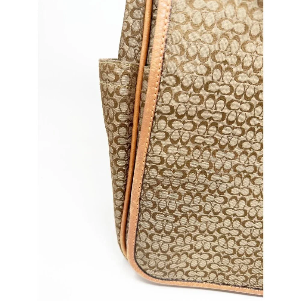Coach Vintage‎ Y2K Hudson Commuter Messenger Bag F77004 Jacquard Brown Tan